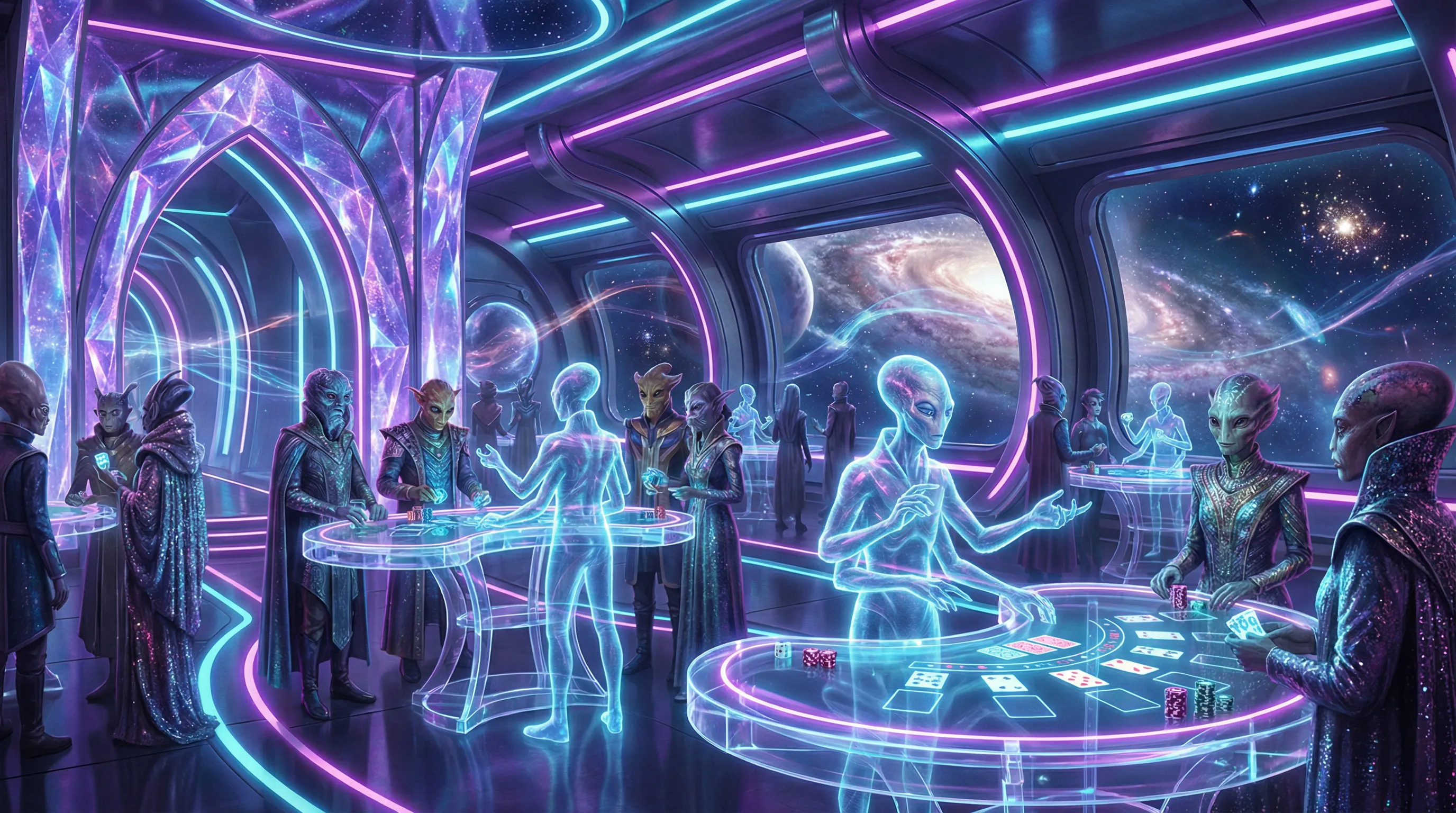 Interior do cassino ao vivo leonbet com dealers holográficos